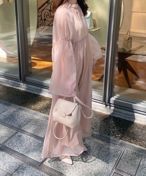 Ogue.（オグ）の「[ Ogue. ］sheer dress OP（シアードレスワンピース）（ワンピース・レディース・スモークピンク/ブラック・FREE）」の6枚目の写真