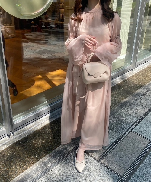 Ogue.（オグ）の「[ Ogue. ］sheer dress OP（シアードレスワンピース）（ワンピース・レディース・スモークピンク/ブラック・FREE）」の9枚目の写真