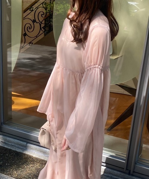 Ogue.（オグ）の「[ Ogue. ］sheer dress OP（シアードレスワンピース）（ワンピース・レディース・スモークピンク/ブラック・FREE）」の12枚目の写真