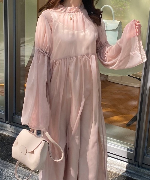 Ogue.（オグ）の「[ Ogue. ］sheer dress OP（シアードレスワンピース）（ワンピース・レディース・スモークピンク/ブラック・FREE）」の13枚目の写真