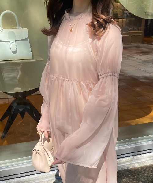 Ogue.（オグ）の「[ Ogue. ］sheer dress OP（シアードレスワンピース）（ワンピース・レディース・スモークピンク/ブラック・FREE）」の14枚目の写真