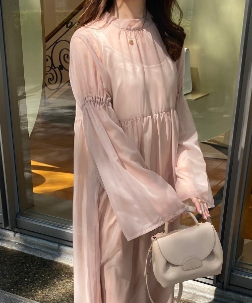 Ogue.（オグ）の「[ Ogue. ］sheer dress OP（シアードレスワンピース）（ワンピース・レディース・スモークピンク/ブラック・FREE）」の15枚目の写真
