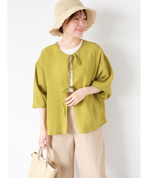 ehka sopo（エヘカソポ）の「前後2WAYリボンブラウス（シャツ/ブラウス・レディース・オフホワイト/グリーン/パープル/ベージュ・F）」の9枚目の写真