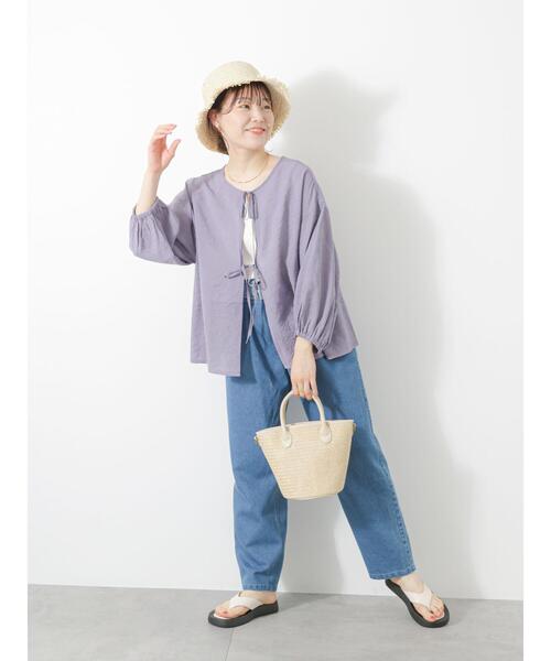 ehka sopo（エヘカソポ）の「前後2WAYリボンブラウス（シャツ/ブラウス・レディース・オフホワイト/グリーン/パープル/ベージュ・F）」の14枚目の写真