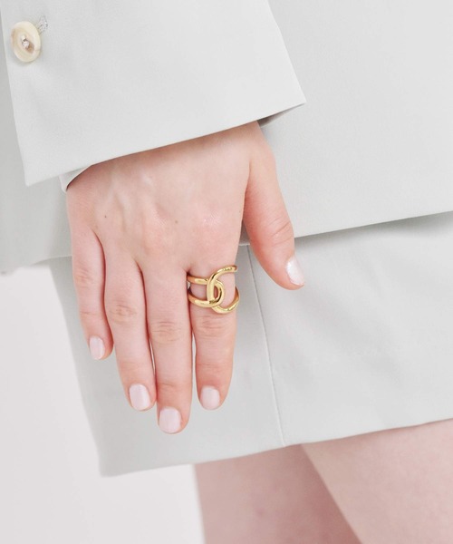 LHME(エルエイチエムイー)の「LHME ニュアンスクロスリング/サージカルステンレス316L(金属アレルギー対応)(リング・レディース・シルバー/ゴールド・9号/11号/13号/15号)」の15枚目の写真