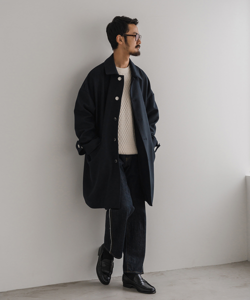 Mackintosh（マッキントッシュ）の「【MACKINTOSH / マッキントッシュ】別注 HUMBIE ステンカラー ライトメルトン（ステンカラーコート・メンズ・ブラック/ネイビー・36/40/38）」の11枚目の写真