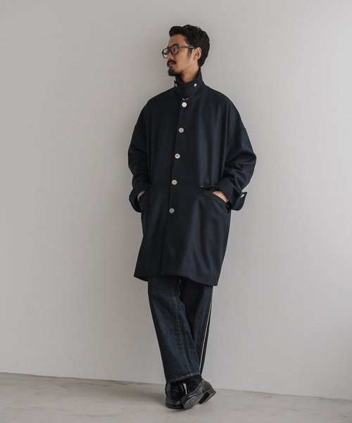 Mackintosh（マッキントッシュ）の「【MACKINTOSH / マッキントッシュ】別注 HUMBIE ステンカラー ライトメルトン（ステンカラーコート・メンズ・ブラック/ネイビー・36/40/38）」の13枚目の写真