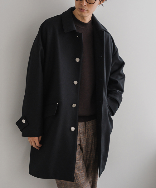 Mackintosh（マッキントッシュ）の「【MACKINTOSH / マッキントッシュ】別注 HUMBIE ステンカラー ライトメルトン（ステンカラーコート・メンズ・ブラック/ネイビー・36/40/38）」の15枚目の写真