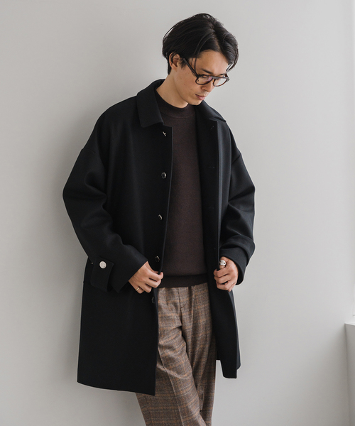 Mackintosh（マッキントッシュ）の「【MACKINTOSH / マッキントッシュ】別注 HUMBIE ステンカラー ライトメルトン（ステンカラーコート・メンズ・ブラック/ネイビー・36/40/38）」の19枚目の写真