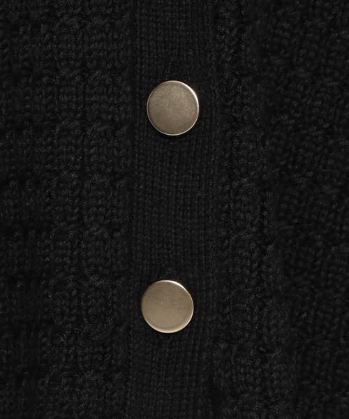 mysty woman（ミスティウーマン）の「ミニケーブルメタルボタンカーデ972191（カーディガン/ボレロ・レディース・ブラック/オフホワイト/グリーン/モカ・FREE）」の17枚目の写真