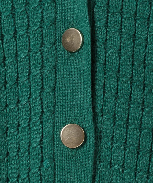 mysty woman（ミスティウーマン）の「ミニケーブルメタルボタンカーデ972191（カーディガン/ボレロ・レディース・ブラック/オフホワイト/グリーン/モカ・FREE）」の19枚目の写真