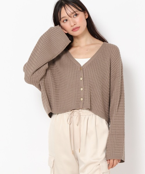 mysty woman（ミスティウーマン）の「ミニケーブルメタルボタンカーデ972191（カーディガン/ボレロ・レディース・ブラック/オフホワイト/グリーン/モカ・FREE）」の21枚目の写真