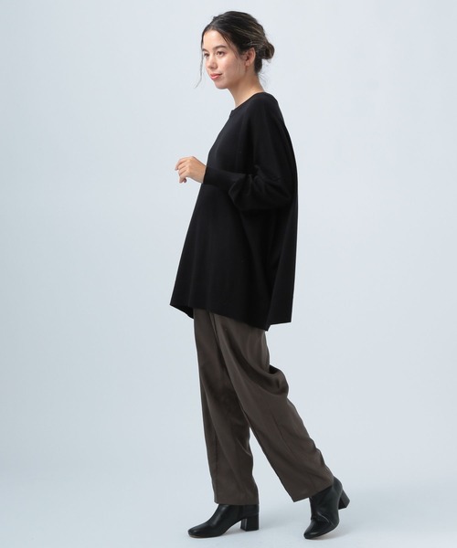 BAYFLOW(ベイフロー)の「ニットポンチョプルオーバー(ニット/セーター・レディース・ライトブルー/ブラック/グレイッシュベージュ/ピンク・FREE)」の14枚目の写真