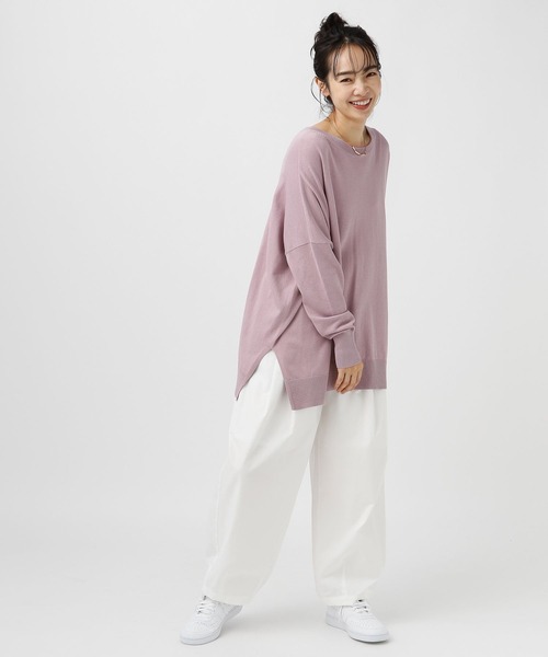 BAYFLOW(ベイフロー)の「ニットポンチョプルオーバー(ニット/セーター・レディース・ライトブルー/ブラック/グレイッシュベージュ/ピンク・FREE)」の16枚目の写真