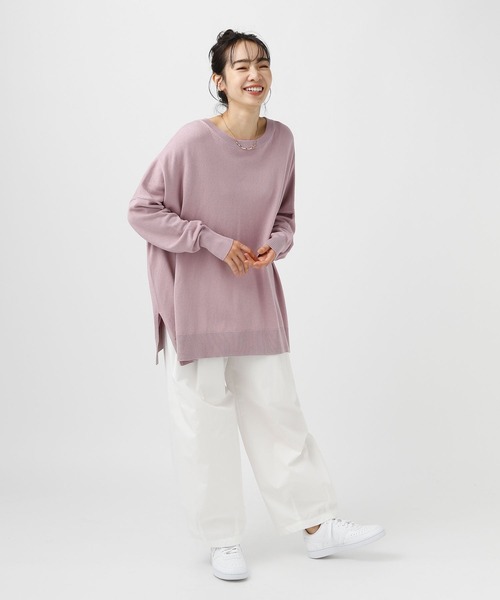 BAYFLOW(ベイフロー)の「ニットポンチョプルオーバー(ニット/セーター・レディース・ライトブルー/ブラック/グレイッシュベージュ/ピンク・FREE)」の18枚目の写真