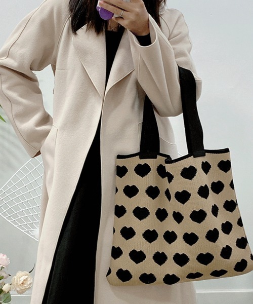 Chick（チック）の「ハートニットトートバッグ（トートバッグ・レディース・ブラウン・FREE）」の9枚目の写真