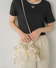 フリル巾着ショルダーバッグ