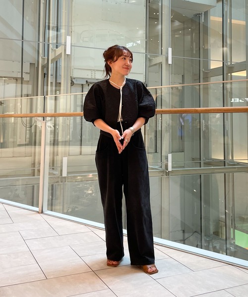 KBF（ケイビーエフ）の「ジャガードショートトップス（シャツ/ブラウス・レディース・オフホワイト/ブラック・ONE）」の7枚目の写真