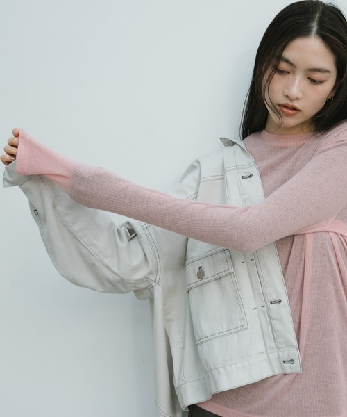 【新色追加】オーバーサイズノーカラーデニムツイルジャケット(デニムジャケット)|andme(アンドミー)