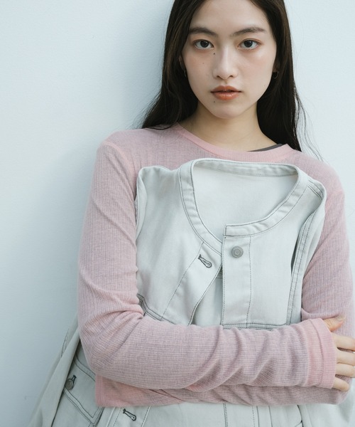 【新色追加】オーバーサイズノーカラーデニムツイルジャケット(デニムジャケット)|andme(アンドミー)