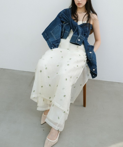 【新色追加】オーバーサイズノーカラーデニムツイルジャケット(デニムジャケット)|andme(アンドミー)