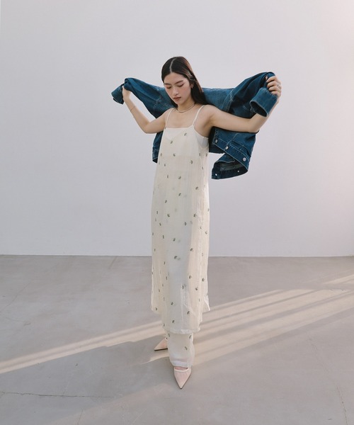 【新色追加】オーバーサイズノーカラーデニムツイルジャケット(デニムジャケット)|andme(アンドミー)