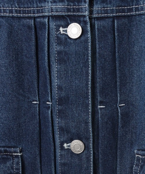 【新色追加】オーバーサイズノーカラーデニムツイルジャケット(デニムジャケット)|andme(アンドミー)