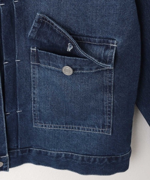 【新色追加】オーバーサイズノーカラーデニムツイルジャケット(デニムジャケット)|andme(アンドミー)