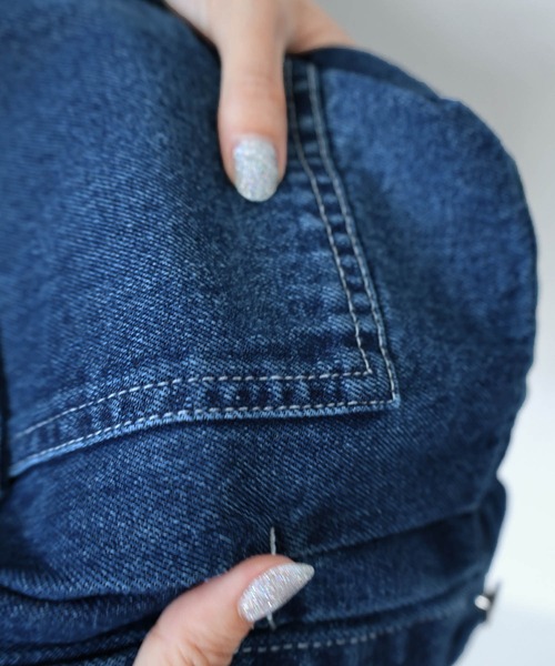 【新色追加】オーバーサイズノーカラーデニムツイルジャケット(デニムジャケット)|andme(アンドミー)