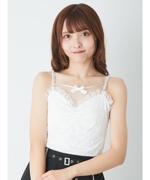 ストラップきらきらカップ入りレースキャミ