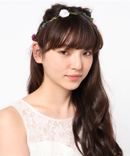 チャイハネ(チャイハネ)の「【チャイハネ】FLOWERヘアバンドクリップ(ヘアバンド・レディース・ブルー/レッド/カラフル・FREE)」の1枚目の写真