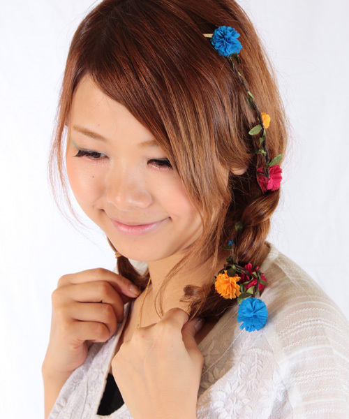 チャイハネ(チャイハネ)の「【チャイハネ】FLOWERヘアバンドクリップ(ヘアバンド・レディース・ブルー/レッド/カラフル・FREE)」の7枚目の写真