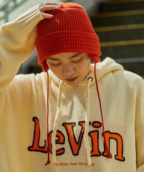 RACAL（ラカル）の「RACAL/ラカル 別注 Ear Flap Knit Hat/イヤー フラップニットハット（ハット・メンズ・ナチュラル/ブラック/グレイッシュベージュ/オレンジ・FREE）」の4枚目の写真