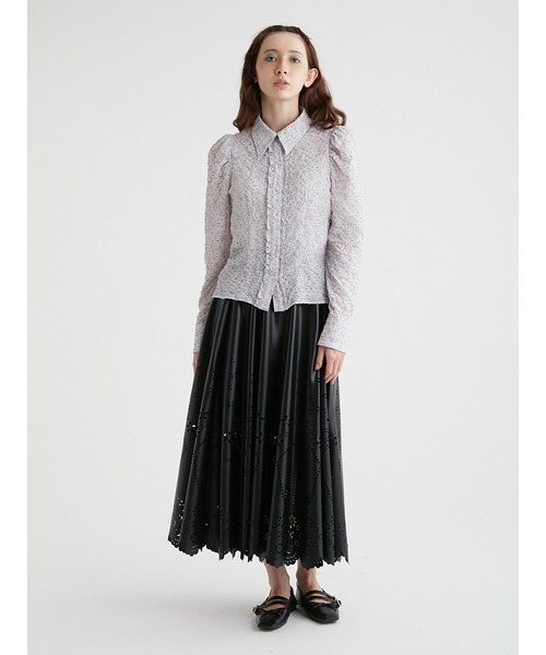 パフスリーブコンパクトシャツブラウス CHIC STYLE（シックスタイル） ブラウス シャツ パフスリーブギャザー