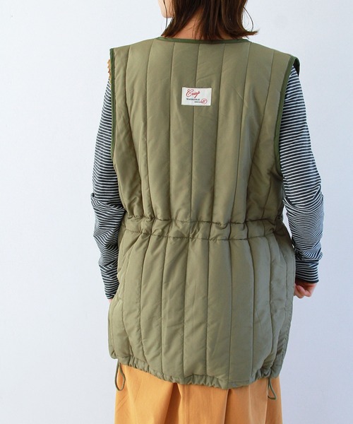 Crisp（クリスプ）の「ミリタリーキルティングベスト（ベスト・レディース・オリーブ/ベージュ・FREE）」の10枚目の写真