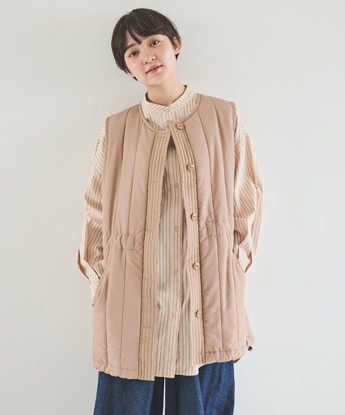 Crisp（クリスプ）の「ミリタリーキルティングベスト（ベスト・レディース・オリーブ/ベージュ・FREE）」の16枚目の写真