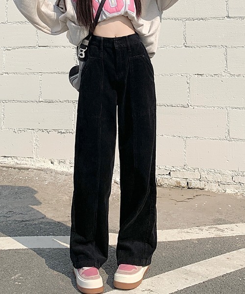 FREE STYLISTS(フリー スタイリスト)の「YUGA_YGMC コーデュロイ ハイウエスト ワイドストレートパンツ(その他パンツ・レディース・ブラック/モカ/オフホワイト・L/M/S/XL)」の13枚目の写真