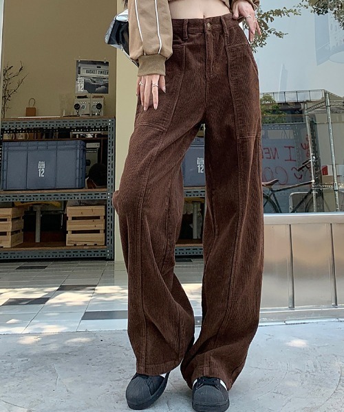 FREE STYLISTS(フリー スタイリスト)の「YUGA_YGMC コーデュロイ ハイウエスト ワイドストレートパンツ(その他パンツ・レディース・ブラック/モカ/オフホワイト・L/M/S/XL)」の20枚目の写真