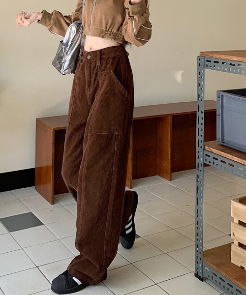 FREE STYLISTS(フリー スタイリスト)の「YUGA_YGMC コーデュロイ ハイウエスト ワイドストレートパンツ(その他パンツ・レディース・ブラック/モカ/オフホワイト・L/M/S/XL)」の19枚目の写真