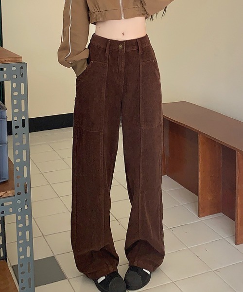FREE STYLISTS(フリー スタイリスト)の「YUGA_YGMC コーデュロイ ハイウエスト ワイドストレートパンツ(その他パンツ・レディース・ブラック/モカ/オフホワイト・L/M/S/XL)」の18枚目の写真