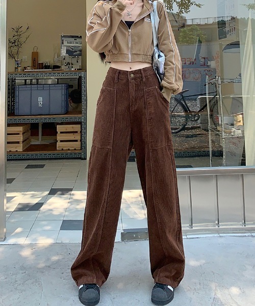 FREE STYLISTS(フリー スタイリスト)の「YUGA_YGMC コーデュロイ ハイウエスト ワイドストレートパンツ(その他パンツ・レディース・ブラック/モカ/オフホワイト・L/M/S/XL)」の22枚目の写真