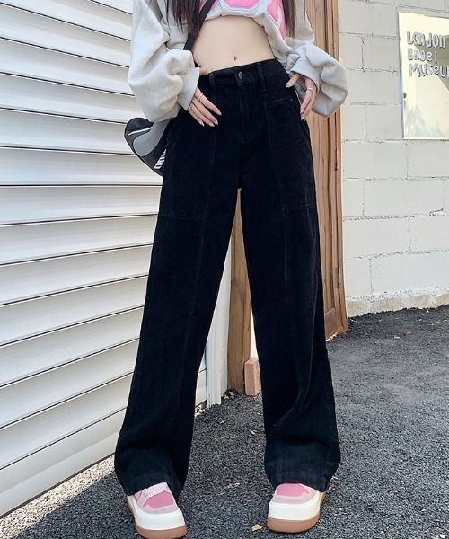 FREE STYLISTS(フリー スタイリスト)の「YUGA_YGMC コーデュロイ ハイウエスト ワイドストレートパンツ(その他パンツ・レディース・ブラック/モカ/オフホワイト・L/M/S/XL)」の15枚目の写真