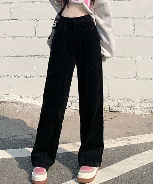 FREE STYLISTS(フリー スタイリスト)の「YUGA_YGMC コーデュロイ ハイウエスト ワイドストレートパンツ(その他パンツ・レディース・ブラック/モカ/オフホワイト・L/M/S/XL)」の14枚目の写真
