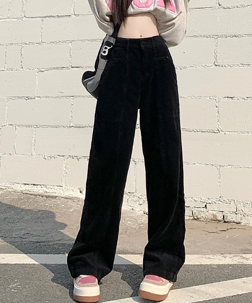 FREE STYLISTS(フリー スタイリスト)の「YUGA_YGMC コーデュロイ ハイウエスト ワイドストレートパンツ(その他パンツ・レディース・ブラック/モカ/オフホワイト・L/M/S/XL)」の11枚目の写真