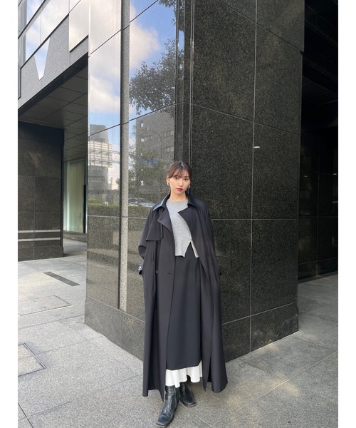 LEANN MOMENT（リーンモーメント）の「Faux leather trench coat