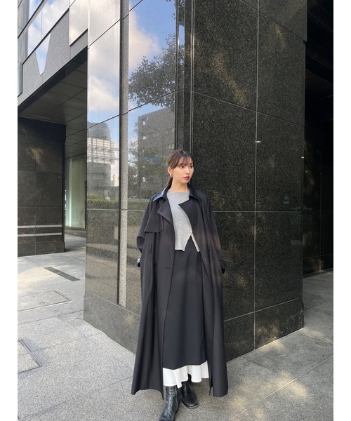 LEANN MOMENT（リーンモーメント）の「Faux leather trench coat