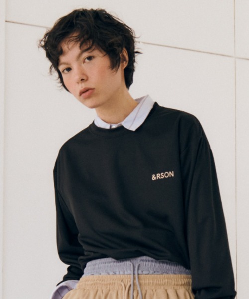 ＆RSON（アンダーソン）の「STANDARD L/S T-SHIRT（Tシャツ/カットソー・メンズ・ブラック/ベージュ・SMALL/MEDIUM/LARGE/X-LARGE）」の4枚目の写真