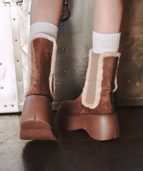 GAB GAB（ガブガブ）の「ムートンブーツ（ブーツ・メンズ・チャコールグレー/ブラウン・SMALL/MEDIUM/LARGE）」の8枚目の写真