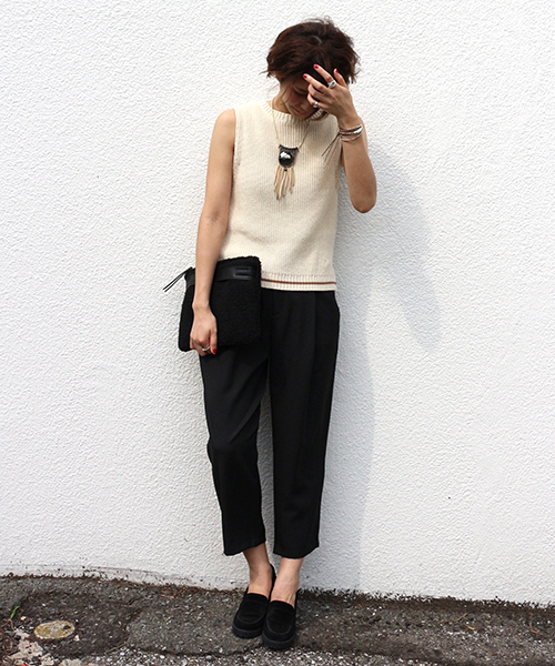 STILMODA（スティルモーダ）の「【Stilmoda】 ヒールスエードローファー（パンプス・レディース・グレー/ブラック・37/36/38）」の7枚目の写真