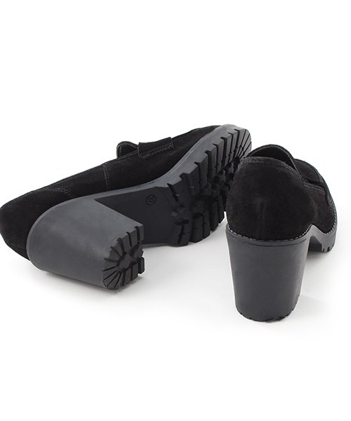 STILMODA（スティルモーダ）の「【Stilmoda】 ヒールスエードローファー（パンプス・レディース・グレー/ブラック・37/36/38）」の6枚目の写真